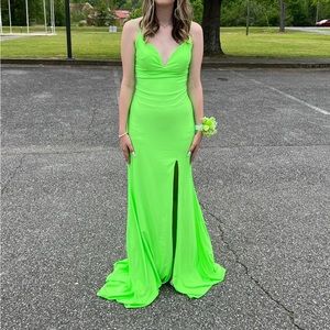 Size 8, green sophia thomas prom dress.